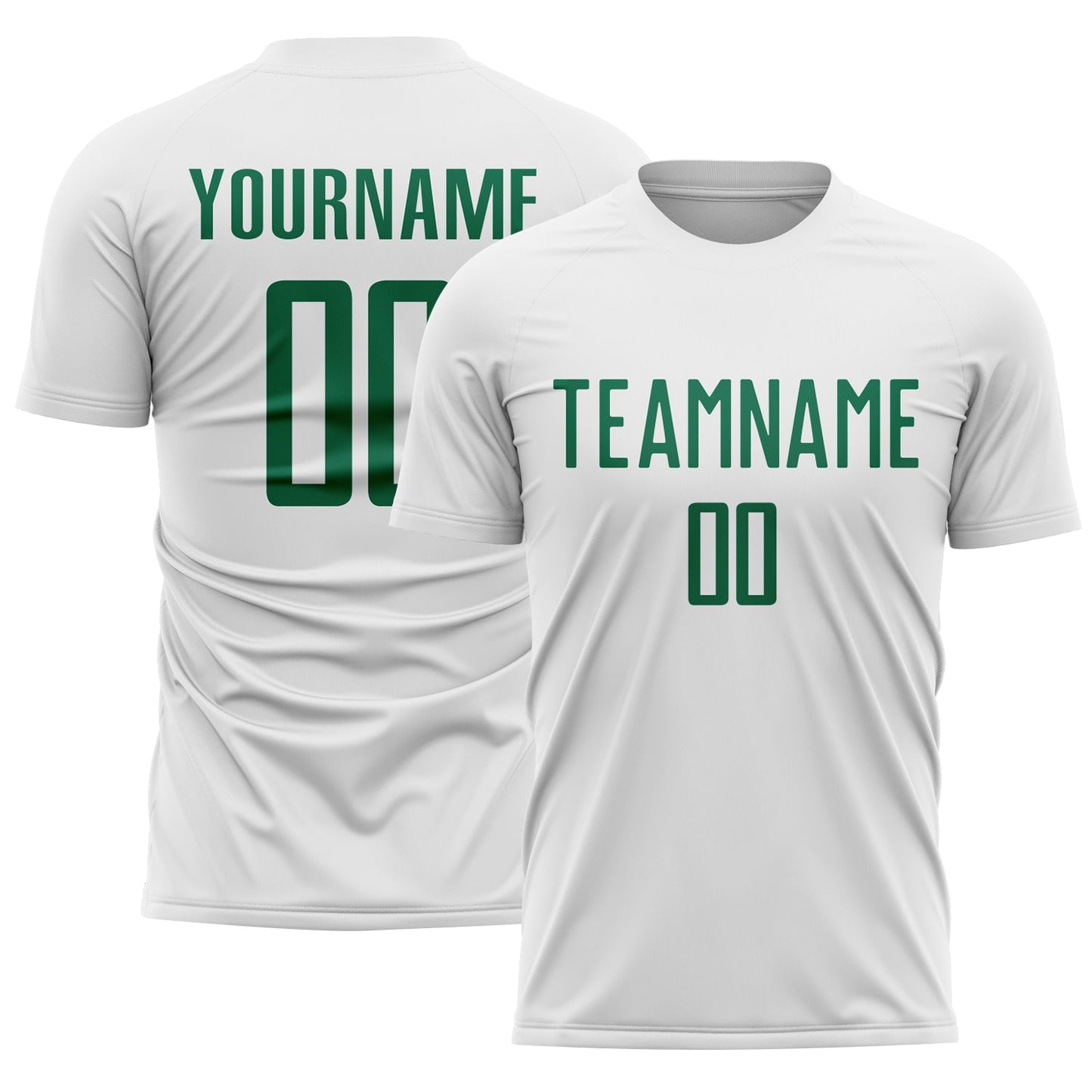 Custom White Kelly Green Sublimation Soccer Uniform Jersey - Sky-Custom