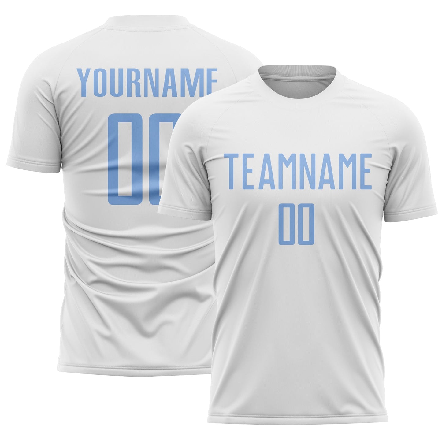 Custom White Light Blue Sublimation Soccer Uniform Jersey - Sky-Custom