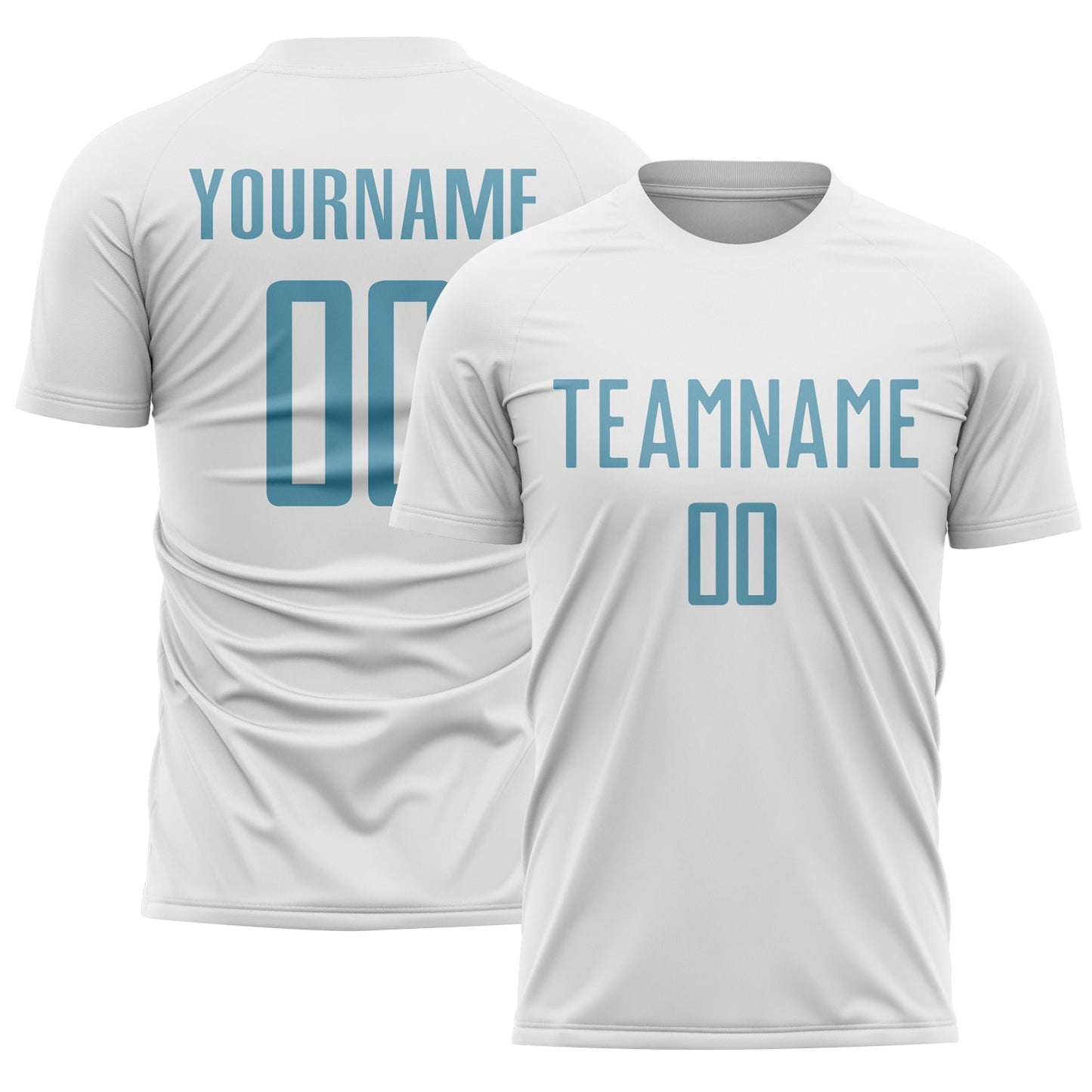Custom White Shadow Blue Sublimation Soccer Uniform Jersey - Sky-Custom