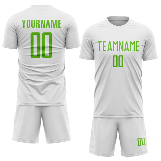 Custom White Aurora Green Sublimation Soccer Uniform Jersey - Sky-Custom