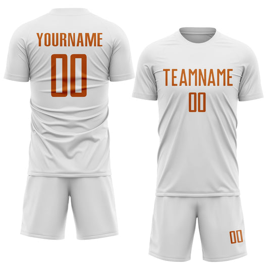 Custom White Texas Orange Sublimation Soccer Uniform Jersey - Sky-Custom