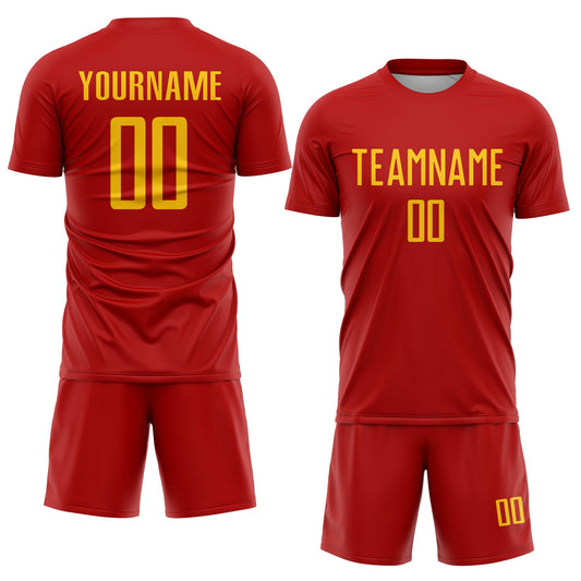 Custom Red Yellow Sublimation Soccer Uniform Jersey - Sky-Custom