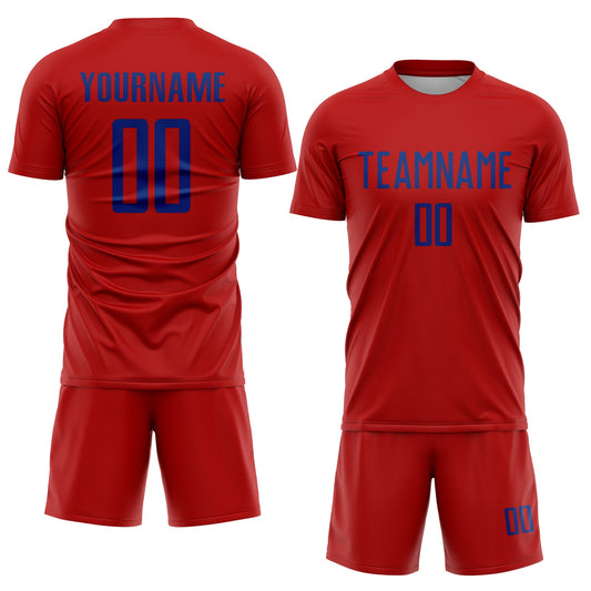 Custom Red Royal Sublimation Soccer Uniform Jersey - Sky-Custom
