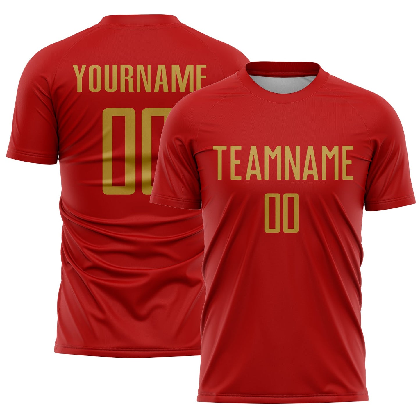 Custom Red Old Gold Sublimation Soccer Uniform Jersey - Sky-Custom