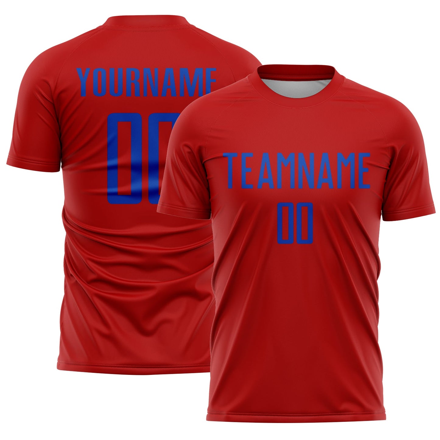 Custom Red Thunder Blue Sublimation Soccer Uniform Jersey - Sky-Custom