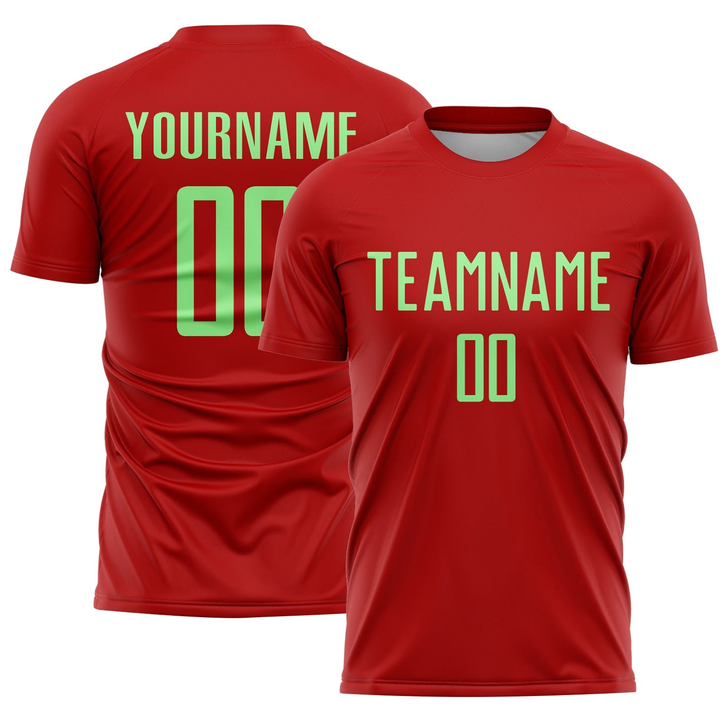 Custom Red Pea Green Sublimation Soccer Uniform Jersey - Sky-Custom