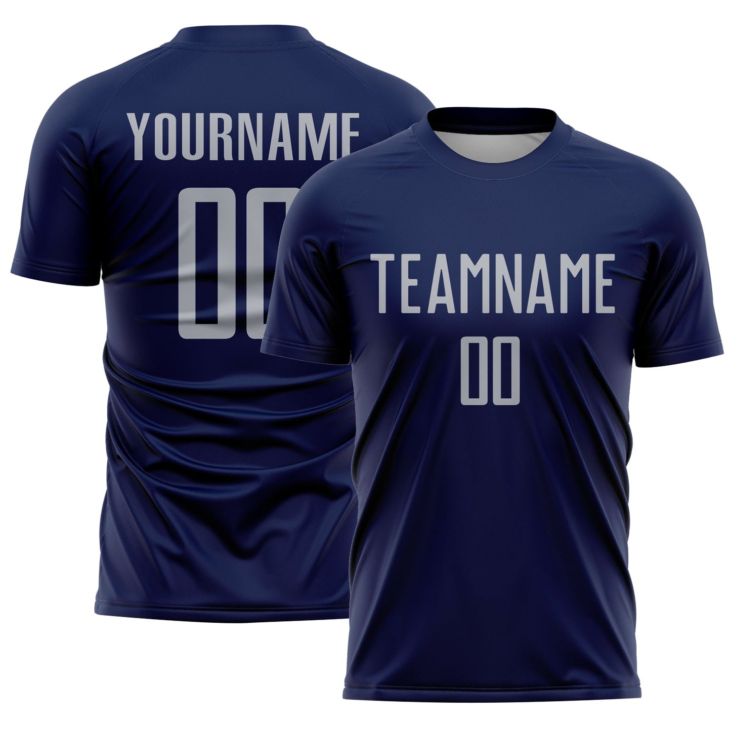 Custom Navy Gray Sublimation Soccer Uniform Jersey - Sky-Custom
