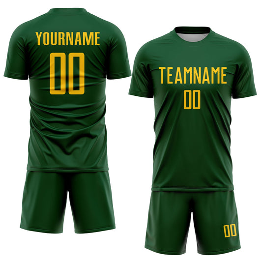 Custom Green Yellow Sublimation Soccer Uniform Jersey - Sky-Custom