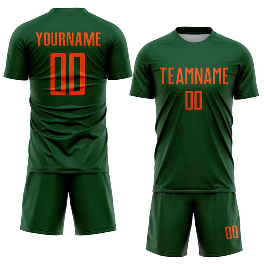 Custom Green Orange Sublimation Soccer Uniform Jersey - Sky-Custom
