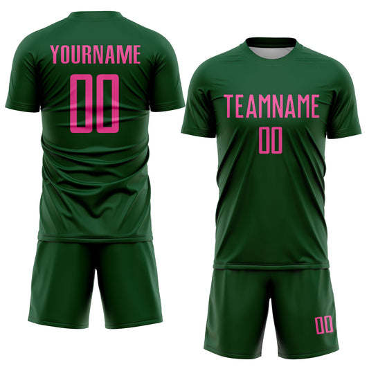 Custom Green Pink Sublimation Soccer Uniform Jersey - Sky-Custom