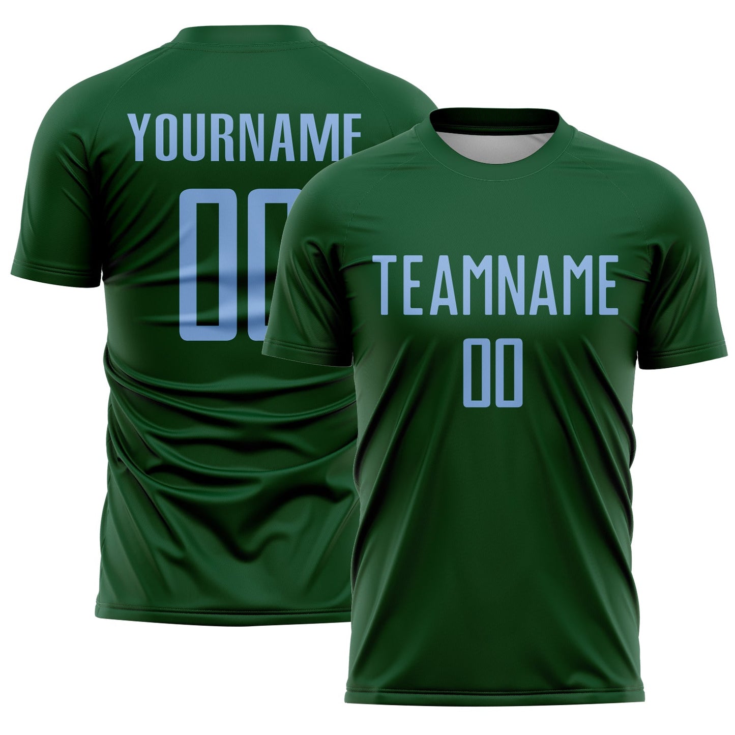 Custom Green Light Blue Sublimation Soccer Uniform Jersey - Sky-Custom
