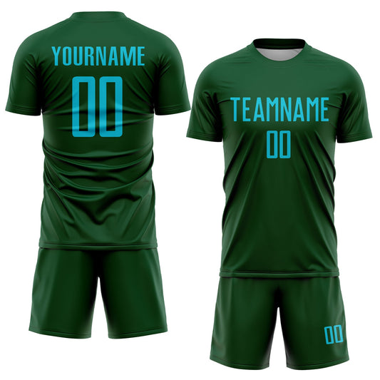 Custom Green Lakes Blue Sublimation Soccer Uniform Jersey - Sky-Custom
