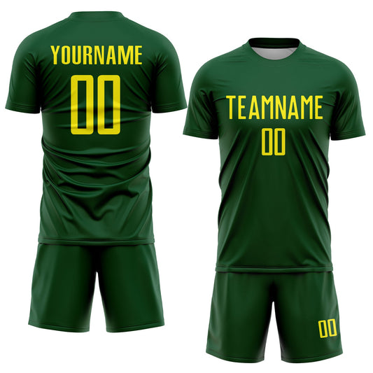Custom Green Light Yellow Sublimation Soccer Uniform Jersey - Sky-Custom
