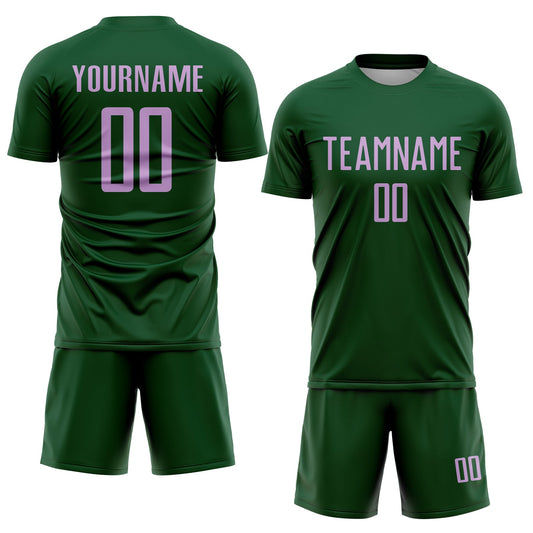 Custom Green Light Purple Sublimation Soccer Uniform Jersey - Sky-Custom