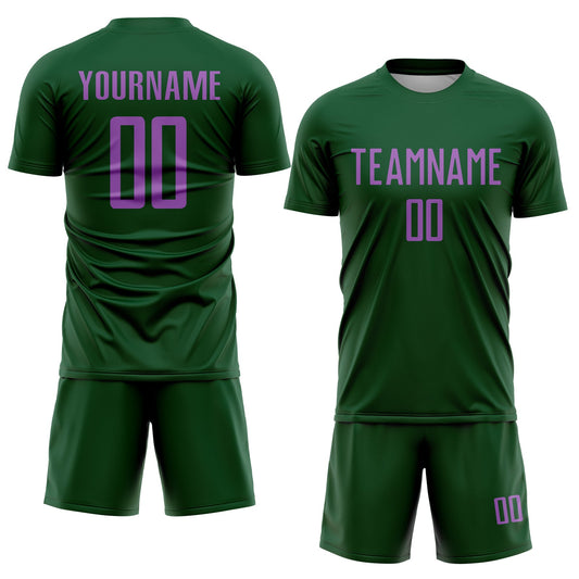 Custom Green Medium Purple Sublimation Soccer Uniform Jersey - Sky-Custom