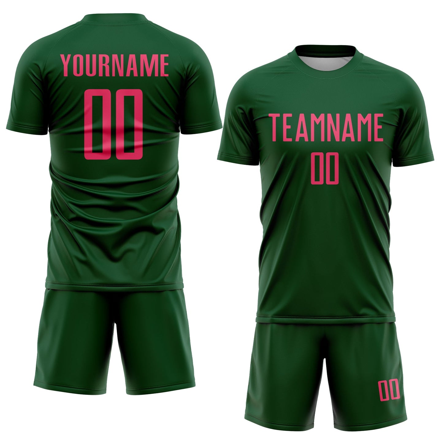 Custom Green Neon Pink Sublimation Soccer Uniform Jersey - Sky-Custom