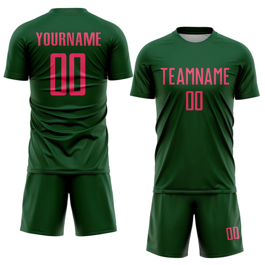 Custom Green Neon Pink Sublimation Soccer Uniform Jersey - Sky-Custom