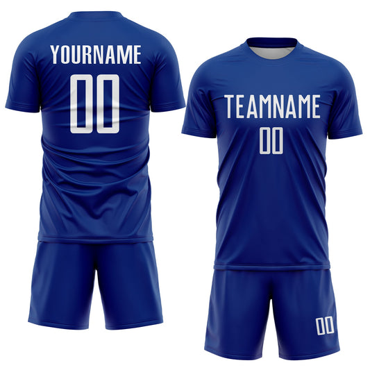 Custom Royal White Sublimation Soccer Uniform Jersey - Sky-Custom