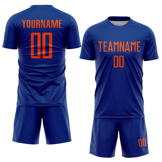 Custom Royal Orange Sublimation Soccer Uniform Jersey - Sky-Custom