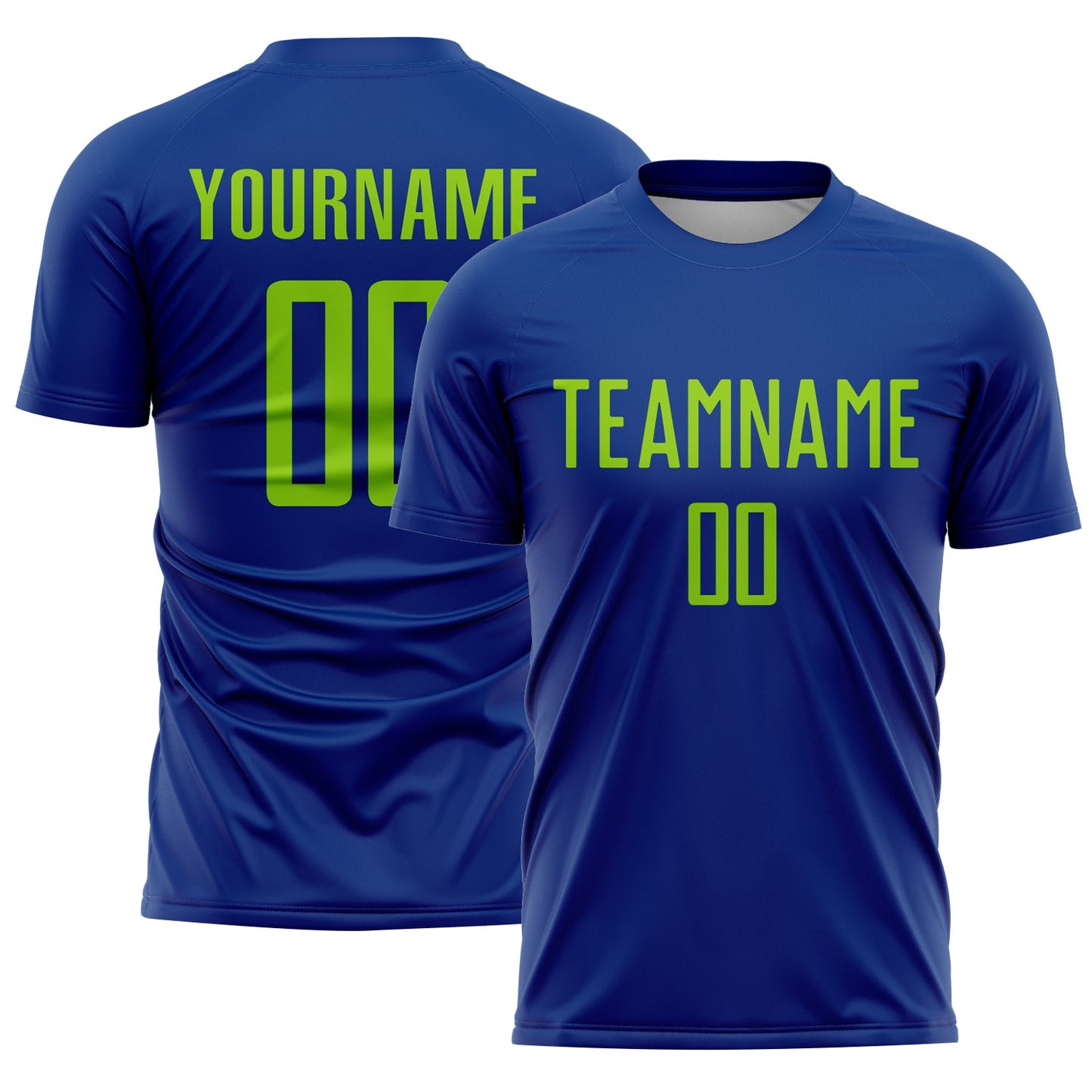 Custom Royal Neon Green Sublimation Soccer Uniform Jersey - Sky-Custom