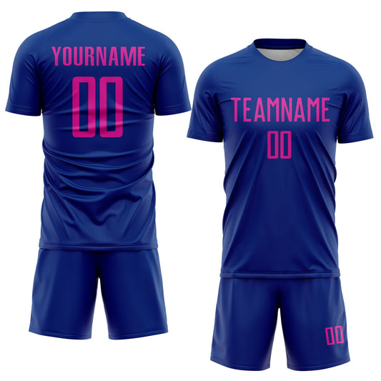 Custom Royal Deep Pink Sublimation Soccer Uniform Jersey - Sky-Custom