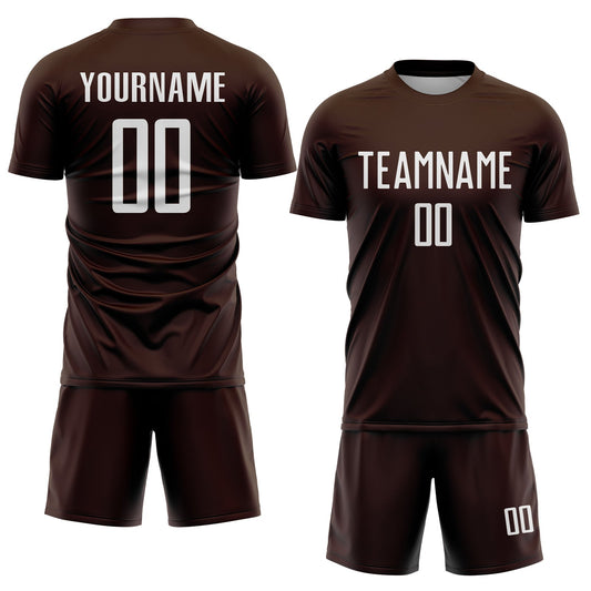 Custom Brown White Sublimation Soccer Uniform Jersey - Sky-Custom