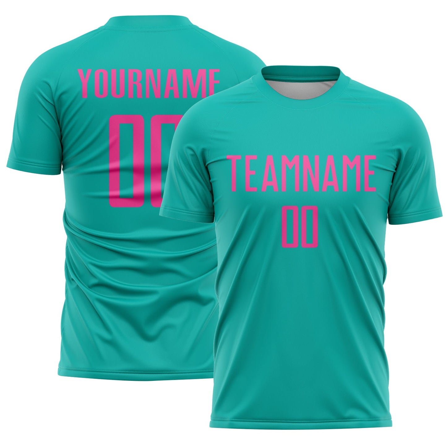 Custom Aqua Pink Sublimation Soccer Uniform Jersey - Sky-Custom
