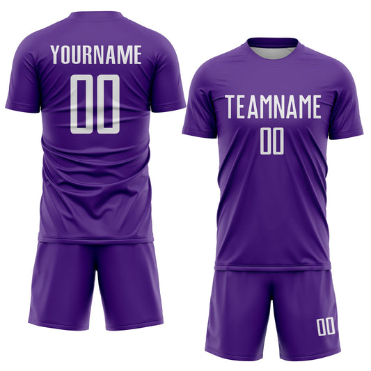 Custom Purple White Sublimation Soccer Uniform Jersey - Sky-Custom