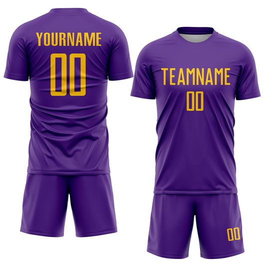Custom Purple Gold Sublimation Soccer Uniform Jersey - Sky-Custom