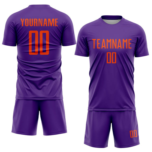 Custom Purple Orange Sublimation Soccer Uniform Jersey - Sky-Custom