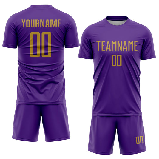 Custom Purple Old Gold Sublimation Soccer Uniform Jersey - Sky-Custom