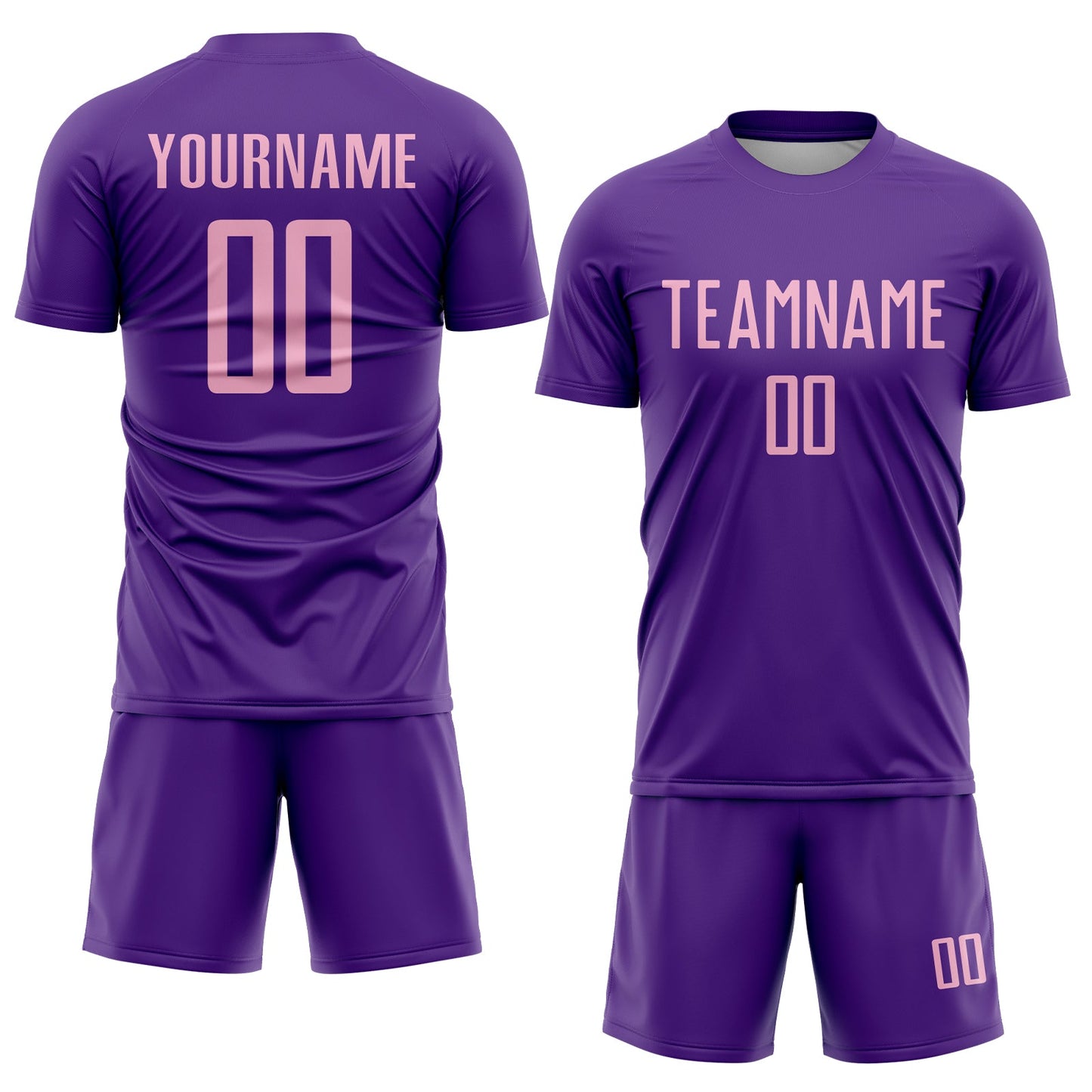 Custom Purple Light Pink Sublimation Soccer Uniform Jersey - Sky-Custom