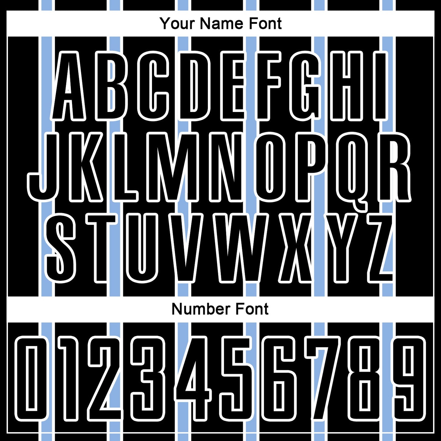 Custom Black Light Blue-White Stripe Line Sublimation Soccer Uniform Jersey - Sky-Custom