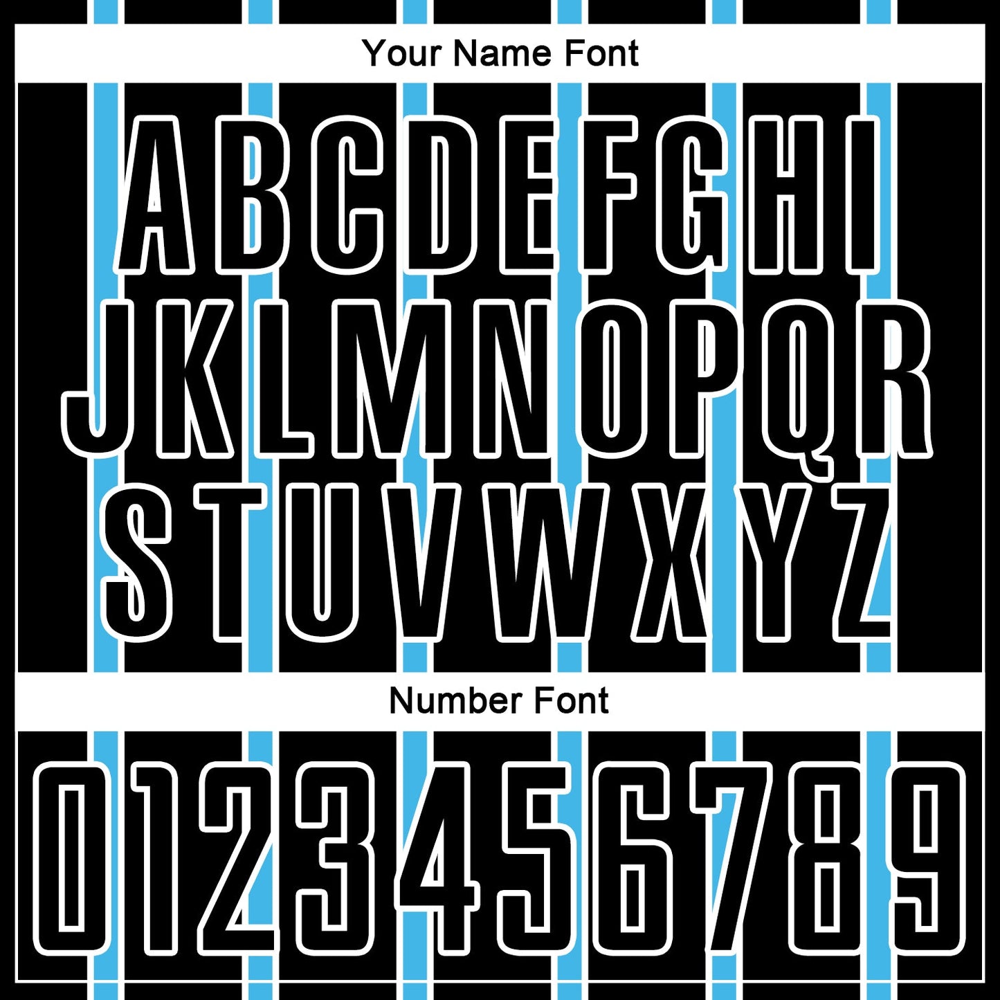 Custom Black Sky Blue-White Stripe Line Sublimation Soccer Uniform Jersey - Sky-Custom