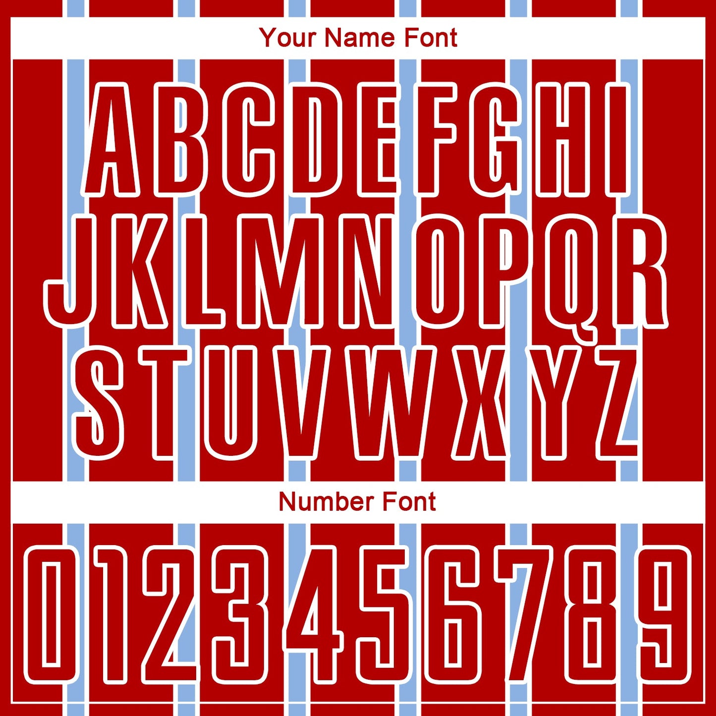 Custom Red Light Blue-White Stripe Line Sublimation Soccer Uniform Jersey - Sky-Custom