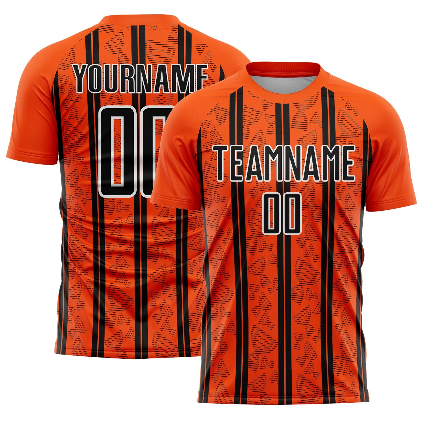 Custom Orange Black-White Stripe Line Sublimation Soccer Uniform Jersey - Sky-Custom