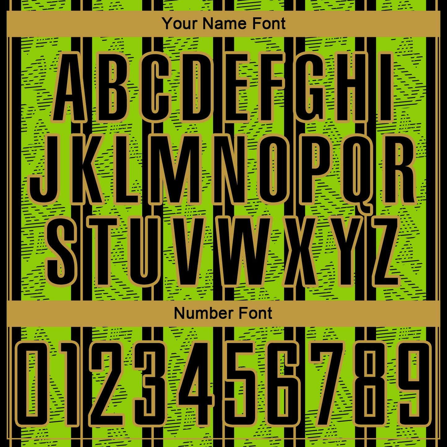 Custom Neon Green Black-Old Gold Stripe Line Sublimation Soccer Uniform Jersey - Sky-Custom