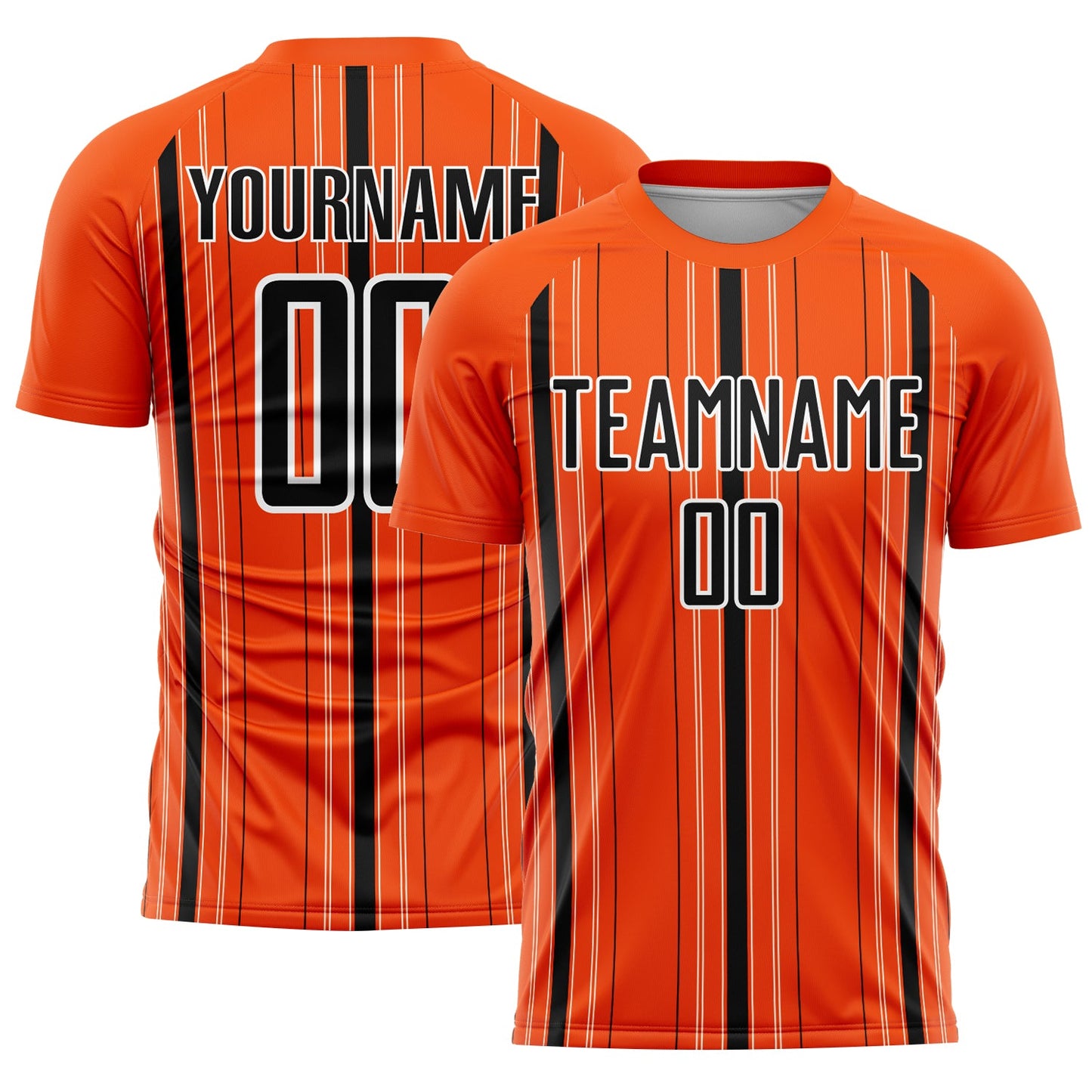 Custom Orange Black-White Stripe Sublimation Soccer Uniform Jersey - Sky-Custom