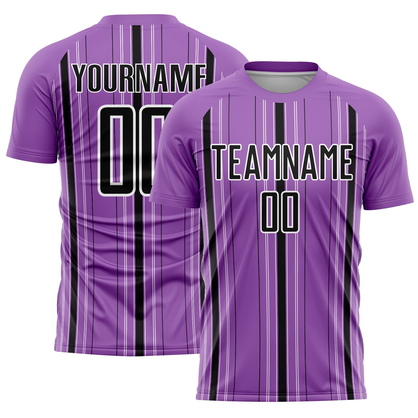 Custom Medium Purple Black-White Stripe Sublimation Soccer Uniform Jersey - Sky-Custom