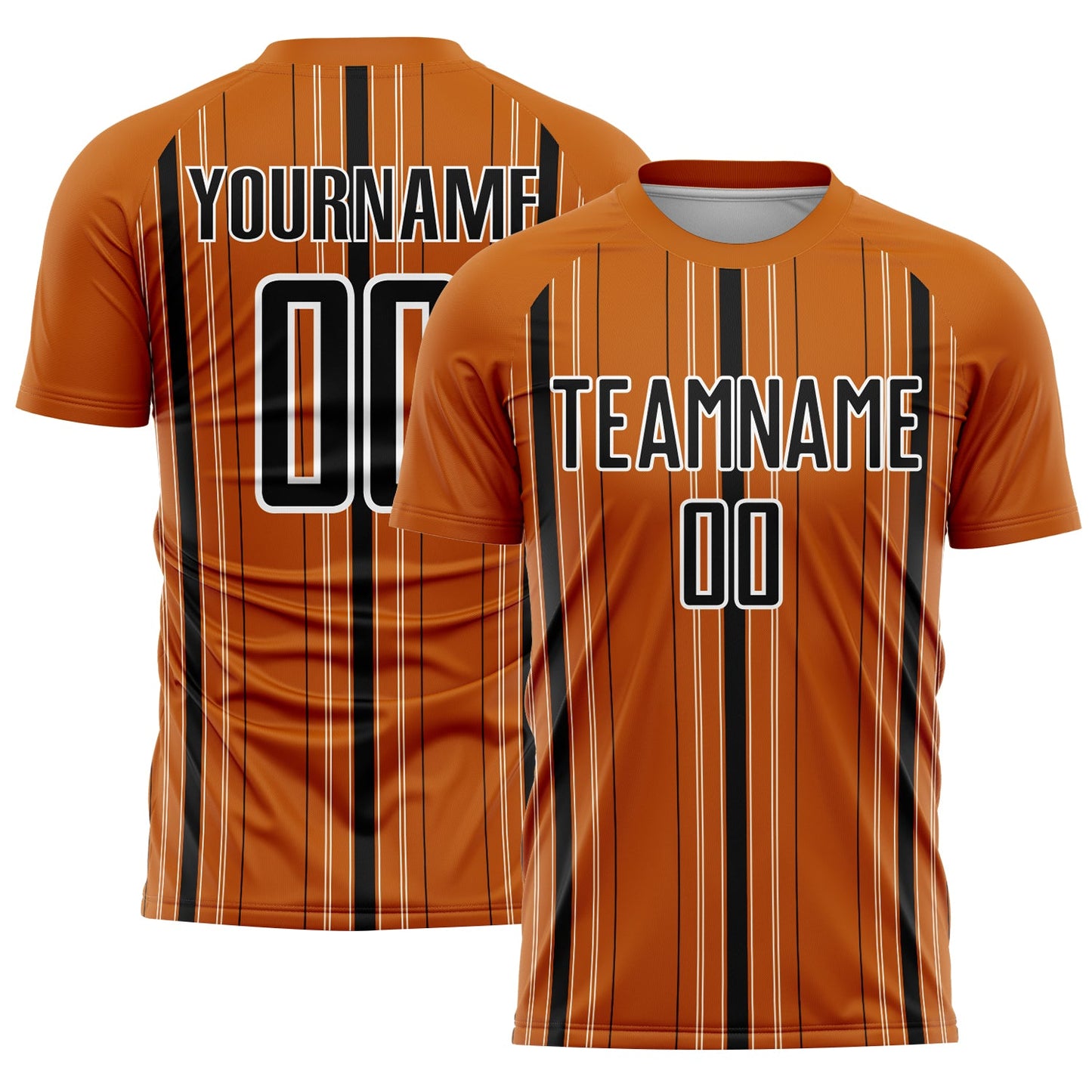 Custom Texas Orange Black-White Stripe Sublimation Soccer Uniform Jersey - Sky-Custom