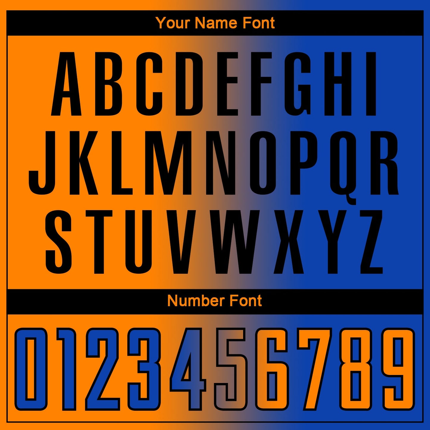 Custom Thunder Blue Bay Orange-Black Sublimation Gradient Fashion Soccer Uniform Jersey - Sky-Custom