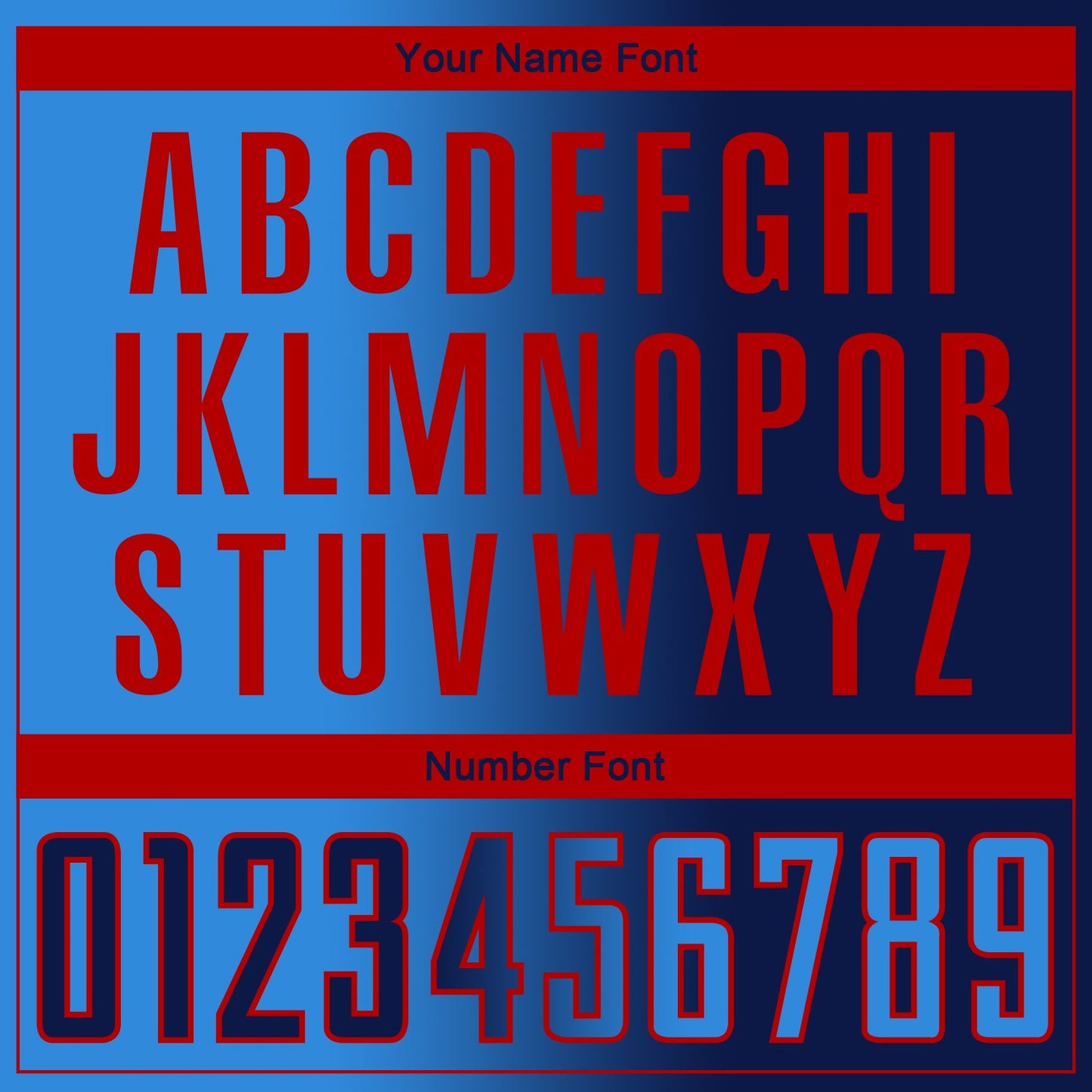 Custom Navy Powder Blue-Red Sublimation Gradient Fashion Soccer Uniform Jersey - Sky-Custom