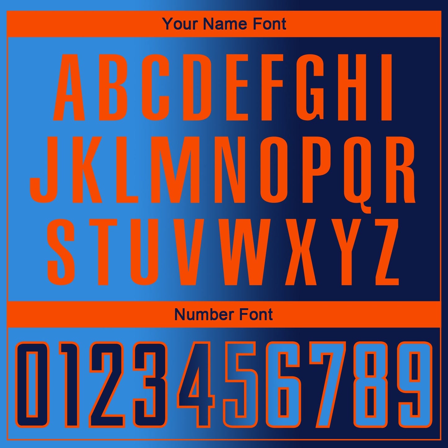 Custom Navy Powder Blue-Orange Sublimation Gradient Fashion Soccer Uniform Jersey - Sky-Custom