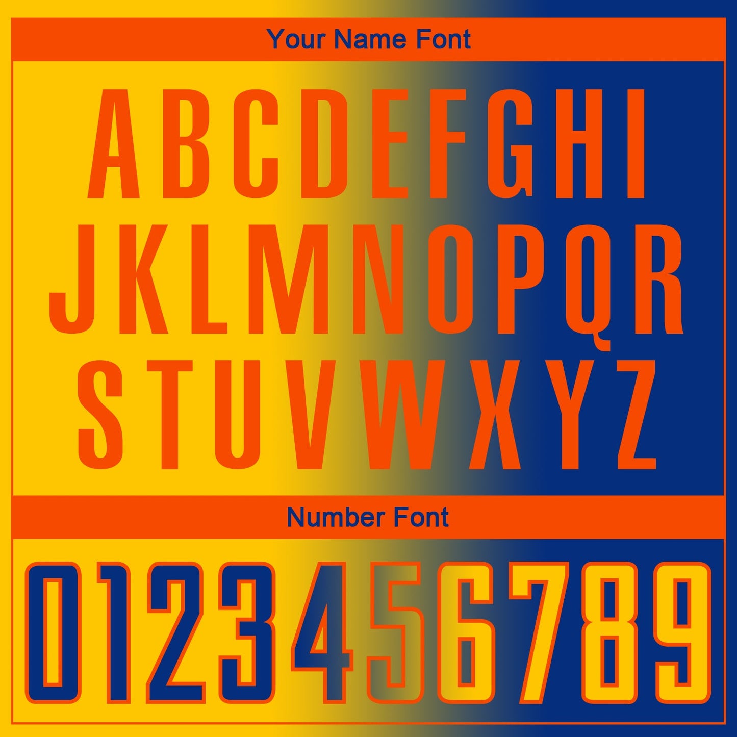 Custom Royal Yellow-Orange Sublimation Gradient Fashion Soccer Uniform Jersey - Sky-Custom