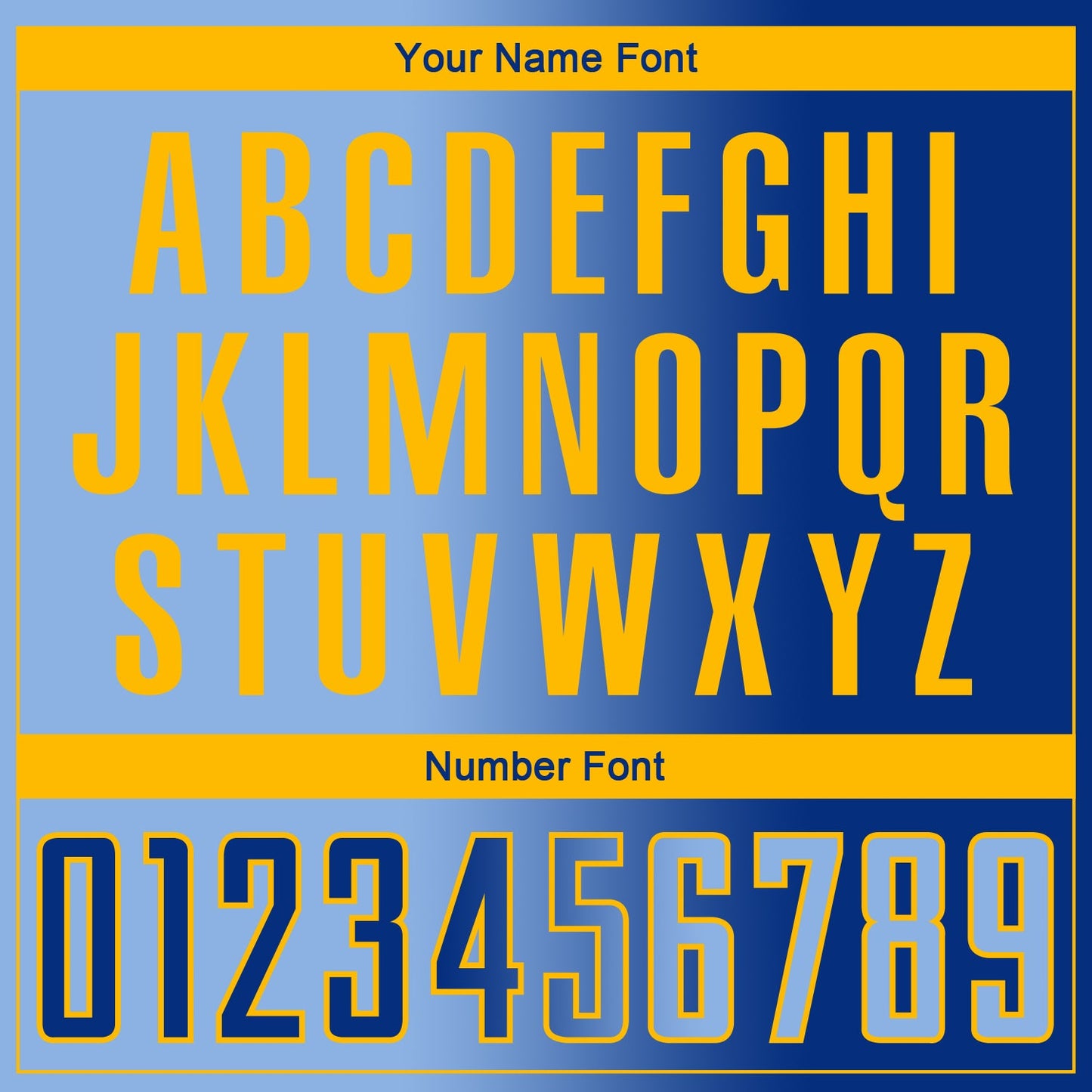 Custom Royal Light Blue-Gold Sublimation Gradient Fashion Soccer Uniform Jersey - Sky-Custom