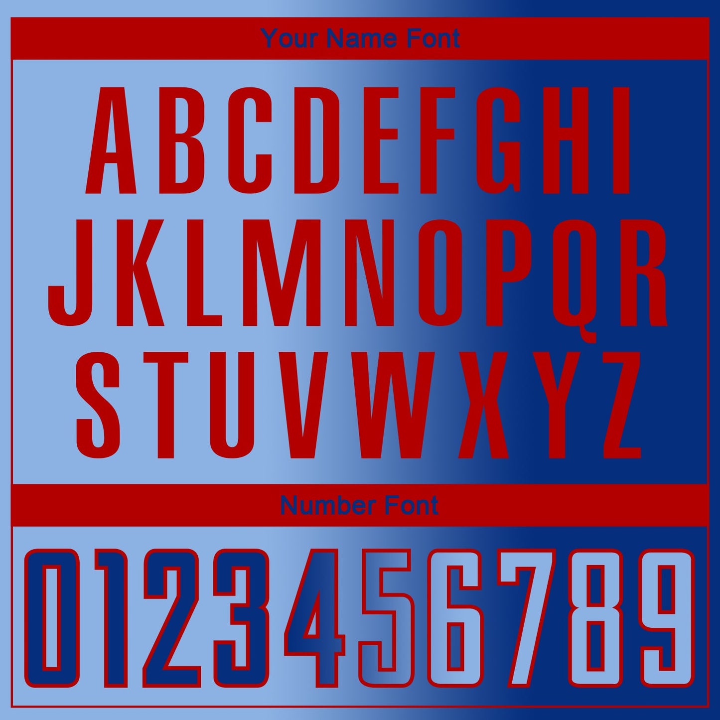 Custom Royal Light Blue-Red Sublimation Gradient Fashion Soccer Uniform Jersey - Sky-Custom