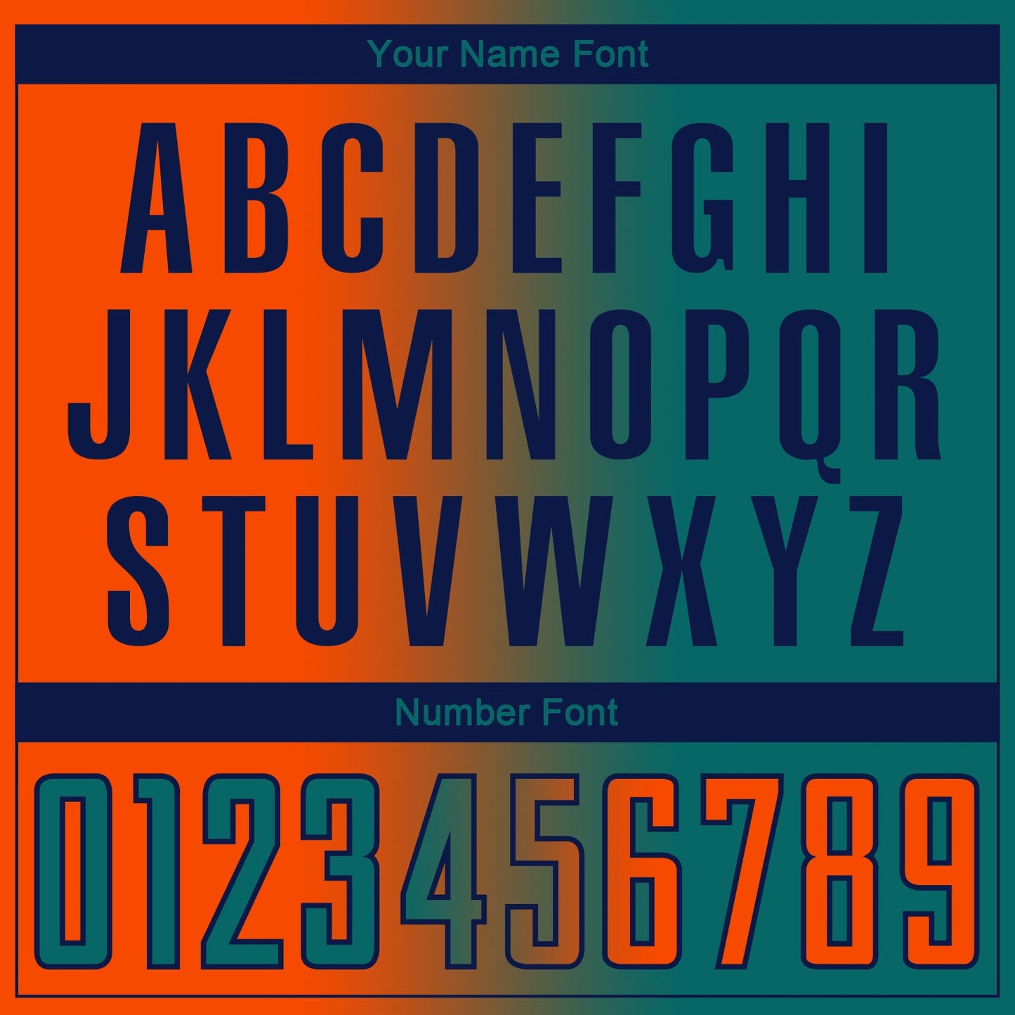 Custom Teal Orange-Navy Sublimation Gradient Fashion Soccer Uniform Jersey - Sky-Custom