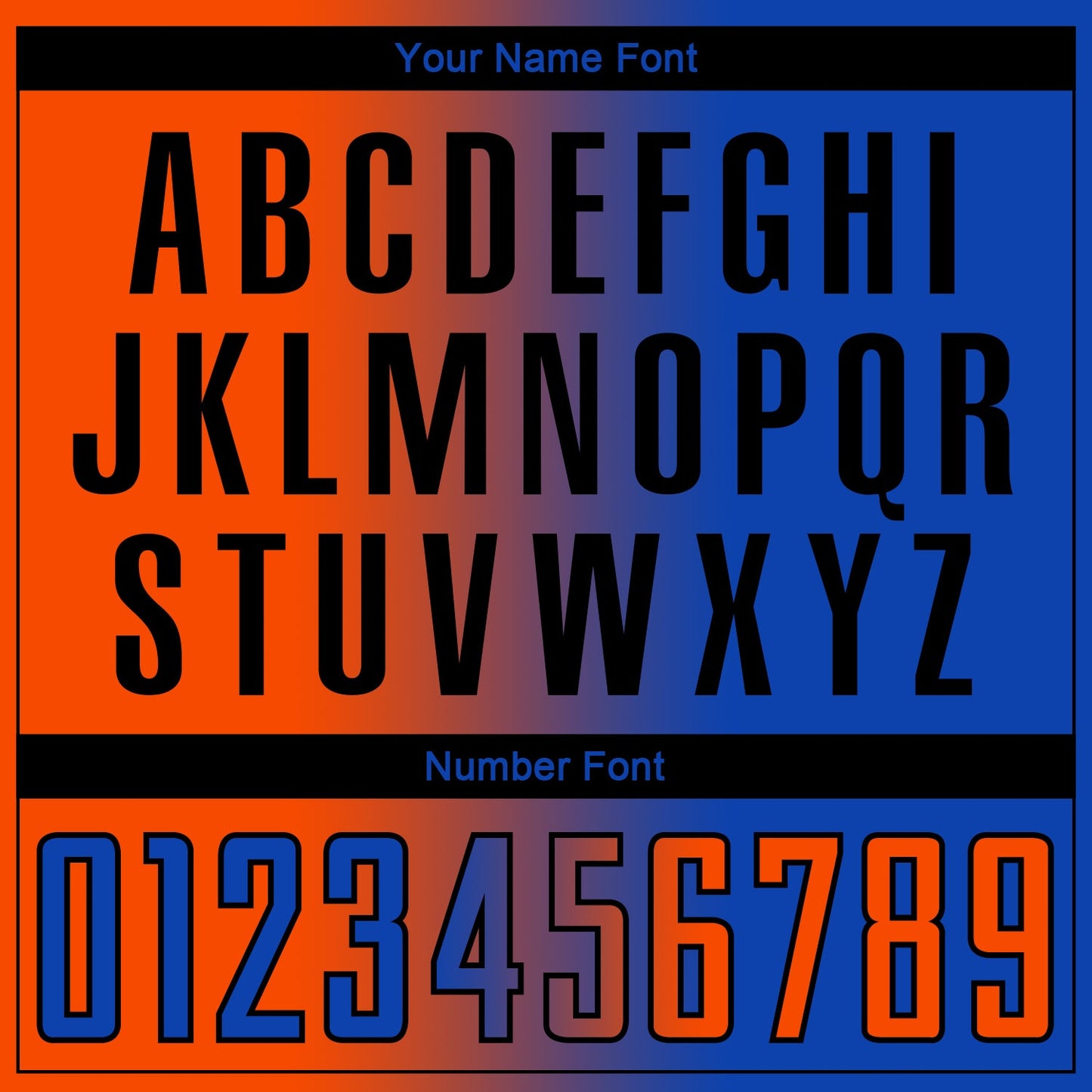 Custom Thunder Blue Orange-Black Sublimation Gradient Fashion Soccer Uniform Jersey - Sky-Custom