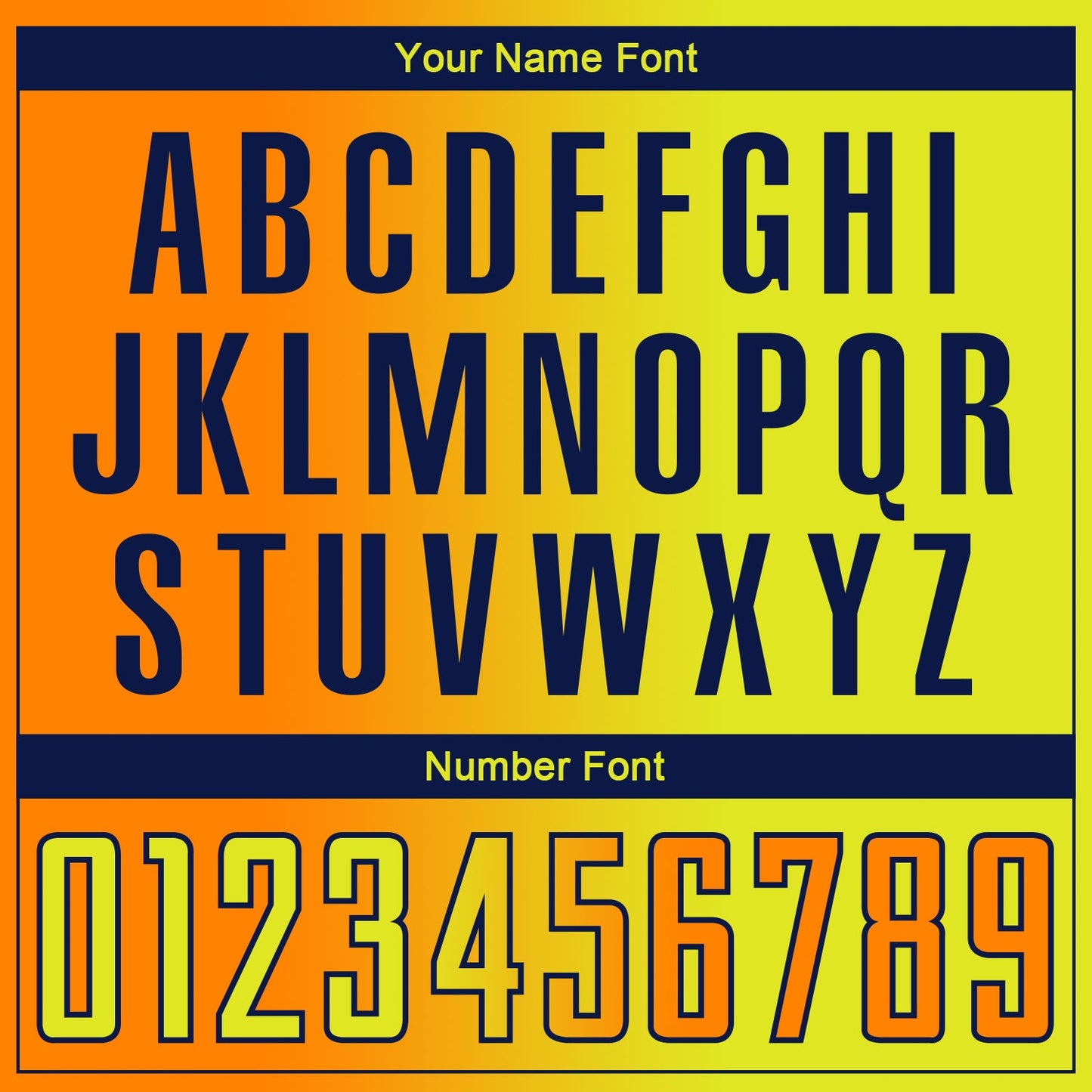 Custom Neon Yellow Bay Orange-Navy Sublimation Gradient Fashion Soccer Uniform Jersey - Sky-Custom