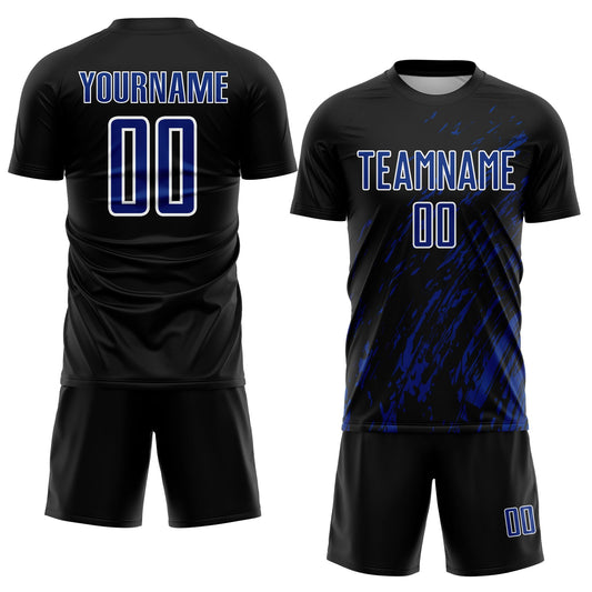 Custom Black Royal-White Splash Sublimation Soccer Uniform Jersey - Sky-Custom